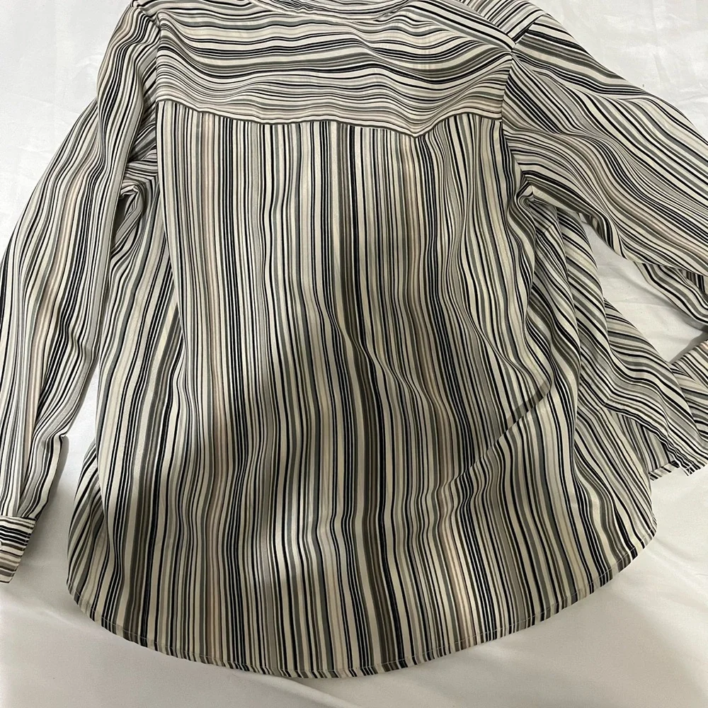 JL Studio Women’s Striped Button-Up Blouse Top - Picture 2 of 4